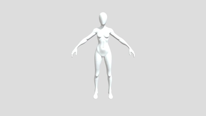 Silver Mannequin Form 3D Model