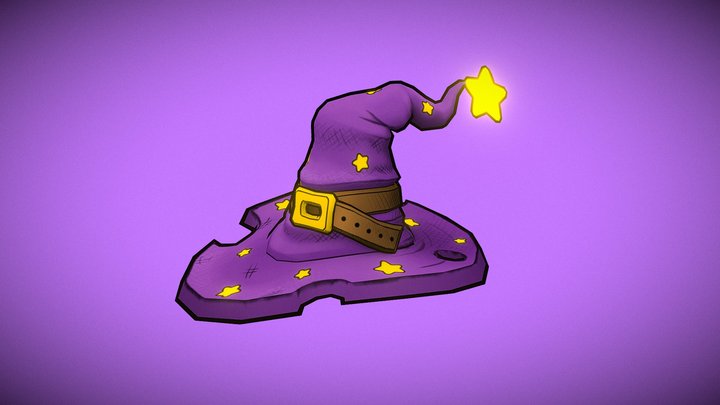 Purple Wizard Hat 3D Model