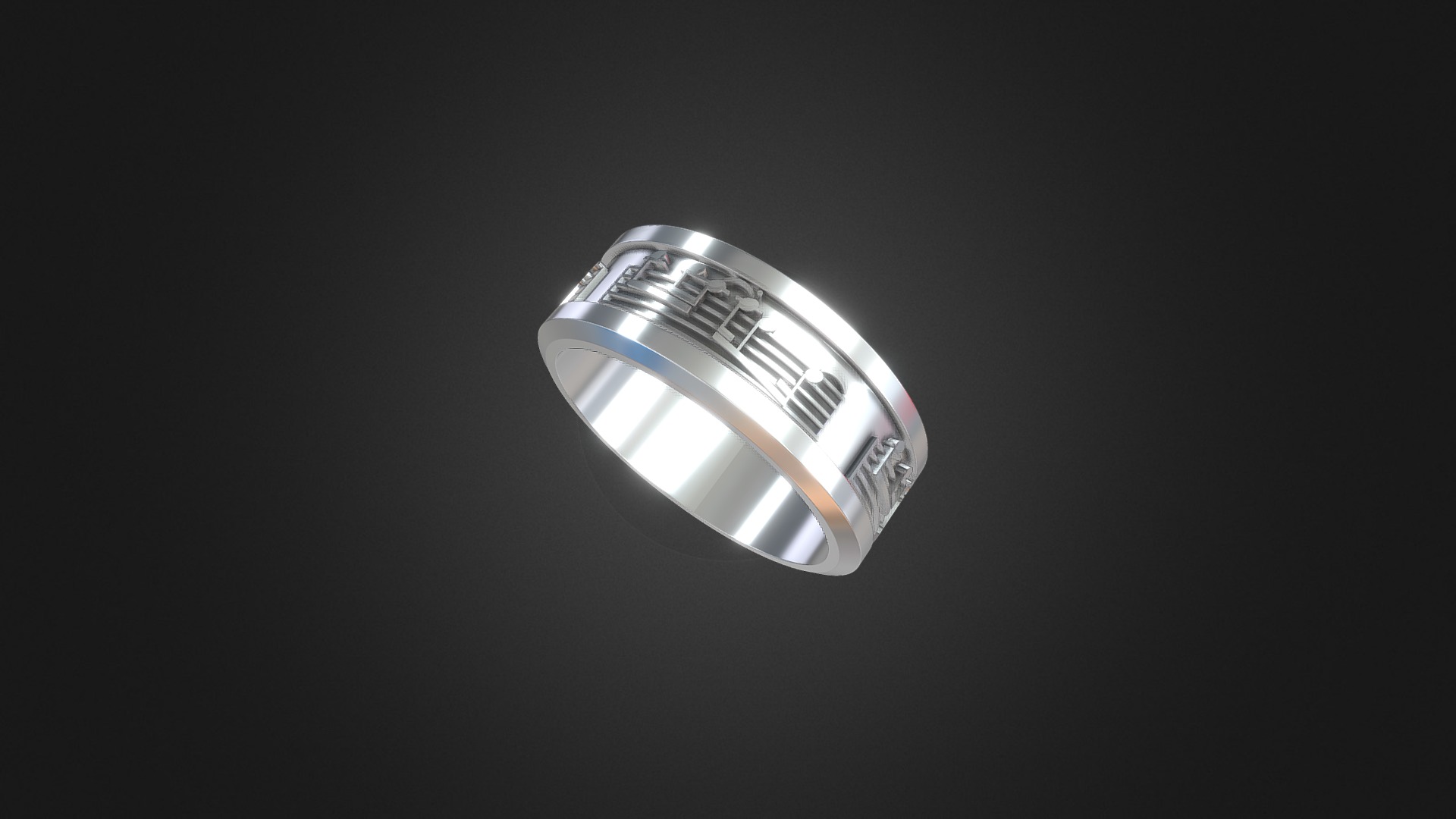 3D model 1163 – Ring - This is a 3D model of the 1163 - Ring. The 3D model is about a close up of a logo.