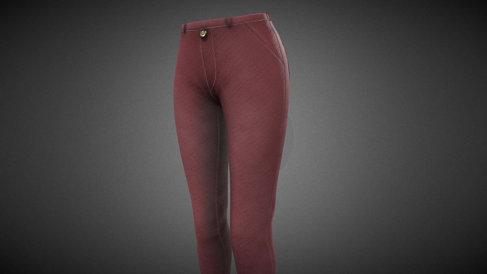 Female Slim Fit Red Jeans Pants Style 1 Buy Royalty Free 3D model by