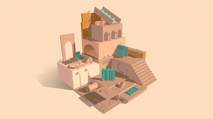 Geometric House 3D Model