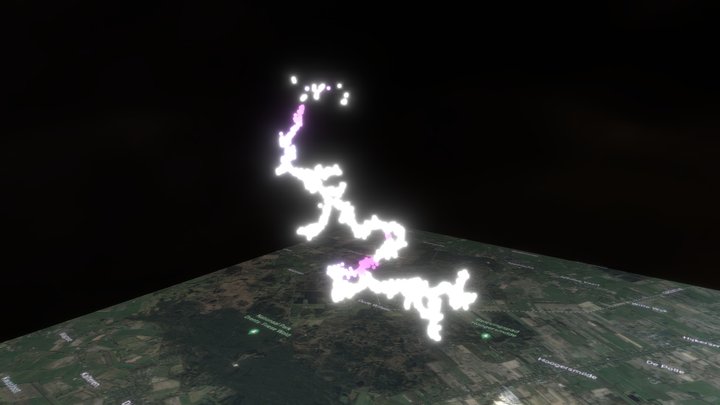 Lightning event 19A-1: animated 3D Model