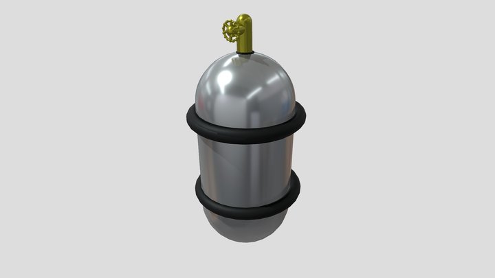 Oxygen scuba diving tank 3D Model