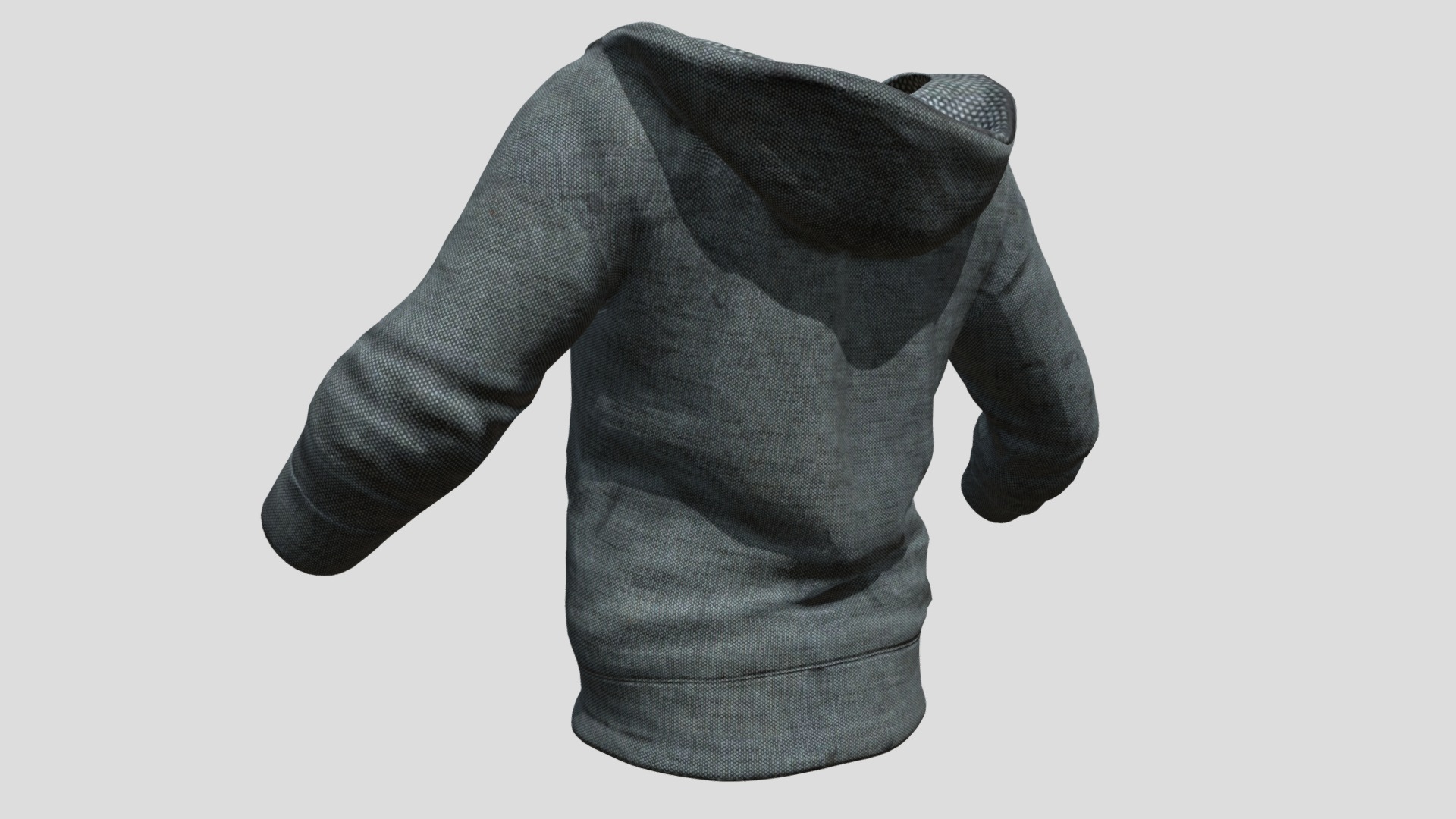 3D model jacket with hat - This is a 3D model of the jacket with hat. The 3D model is about a person wearing a grey shirt.