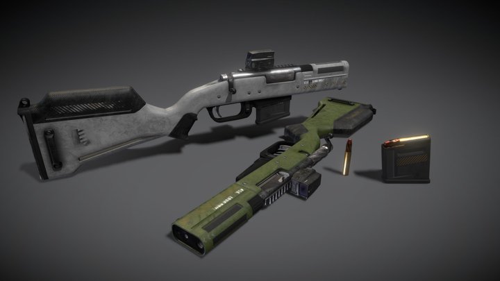 454. Long Drill Rifle 3D Model