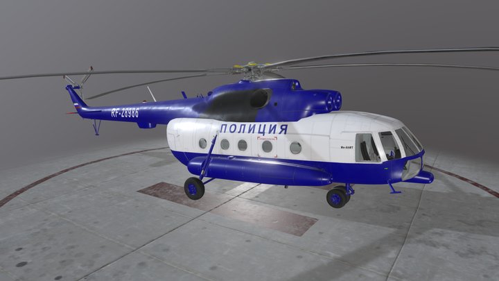 Mi-8AMT Russian Police Static 3D Model