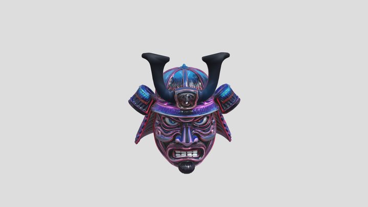 Samurai Demon Mask 3D Model
