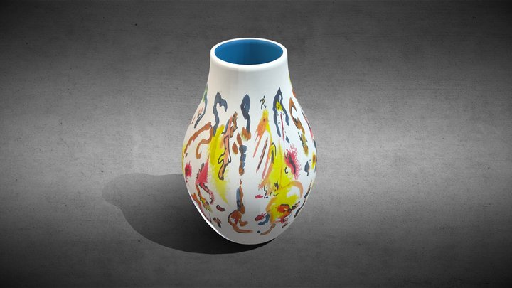 abstract painted Vase 3D Model