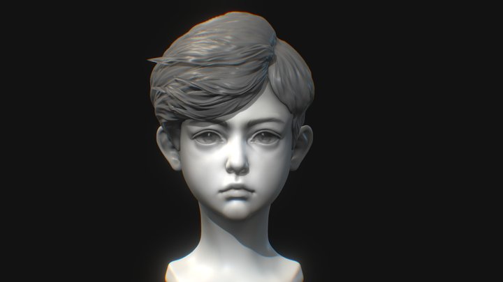 BASE MESH HEAD BOY SEMI-REAL STYLE 3D Model
