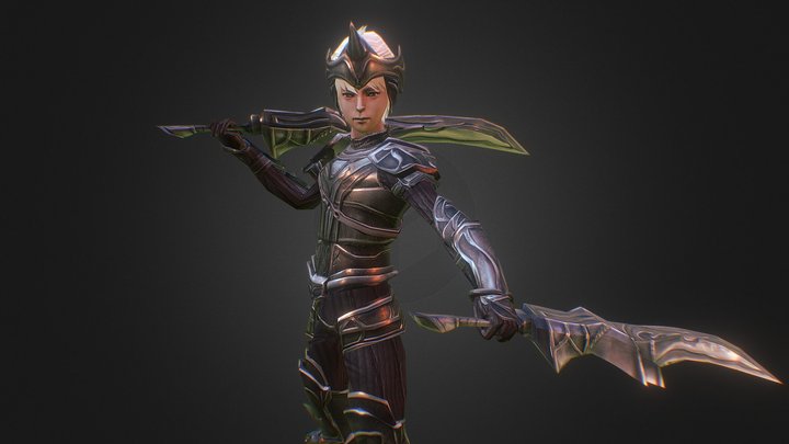 Dual bladed warrior 3D Model