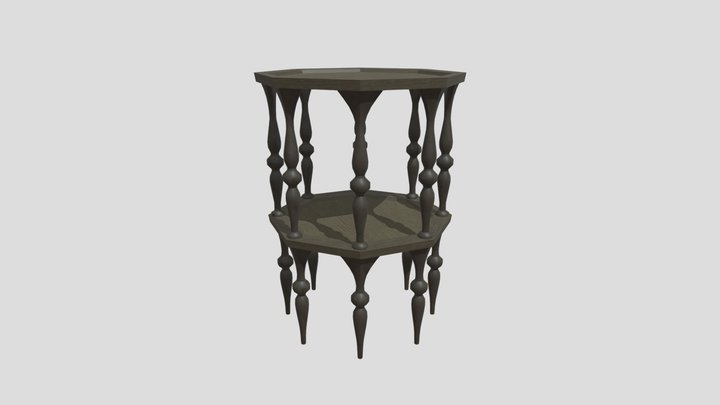 Early 19th Century Small Wooden Table 3D Model