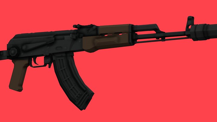 Low-Poly Spetsnaz AKMNSB 3D Model