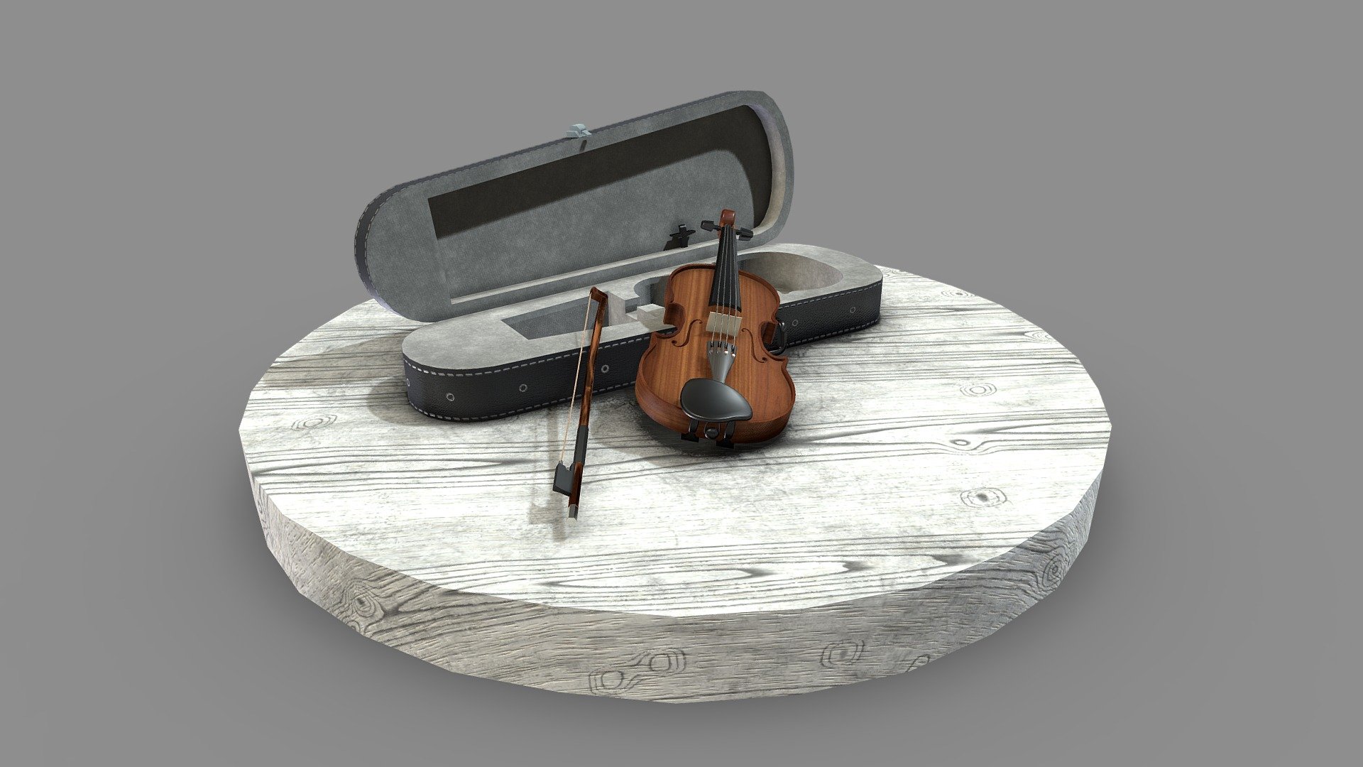 Violin (Case and Bow) Lowpoly Download Free 3D model by gozdemrl [f4ec120] Sketchfab