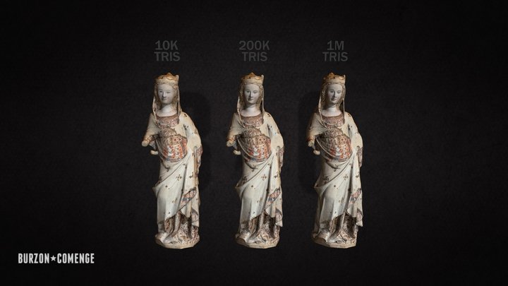 Santa Barbara Gothic Sculpture, 1360. 3D Model