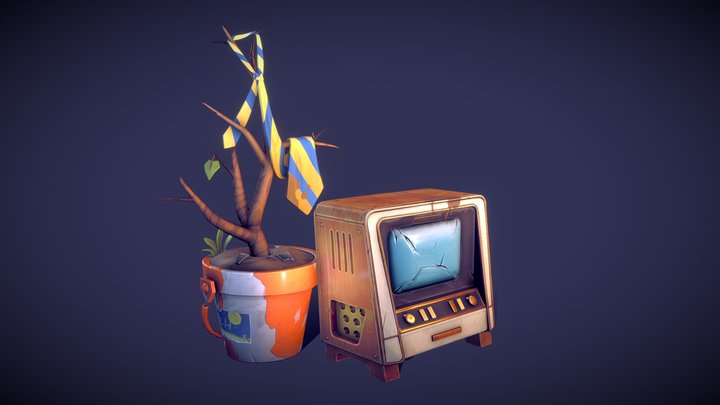 Stylised TV Props 3D Model
