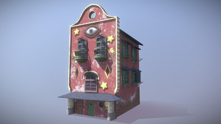 Ghibli Inspired Building 3D Model