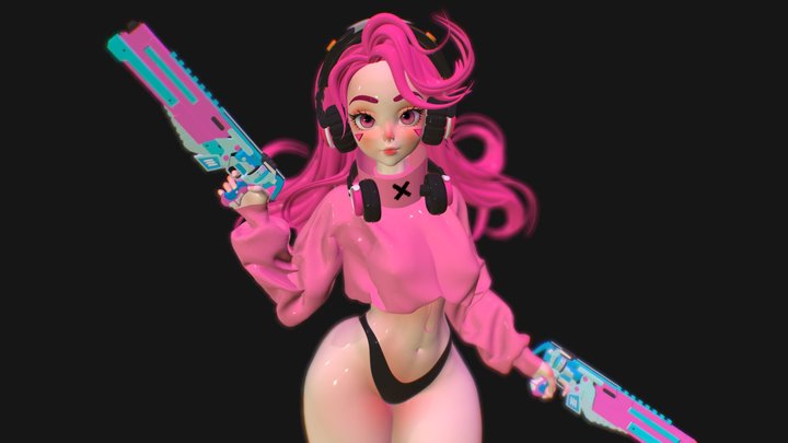 Cyberpunk Girl 3D Model