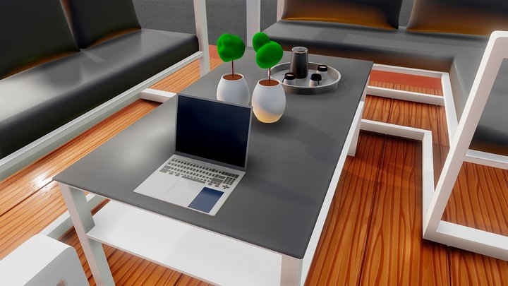 Modern Outdoor Lounge 3D Model
