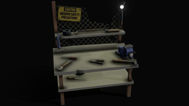 Workbench (Low Poly) 3D Model