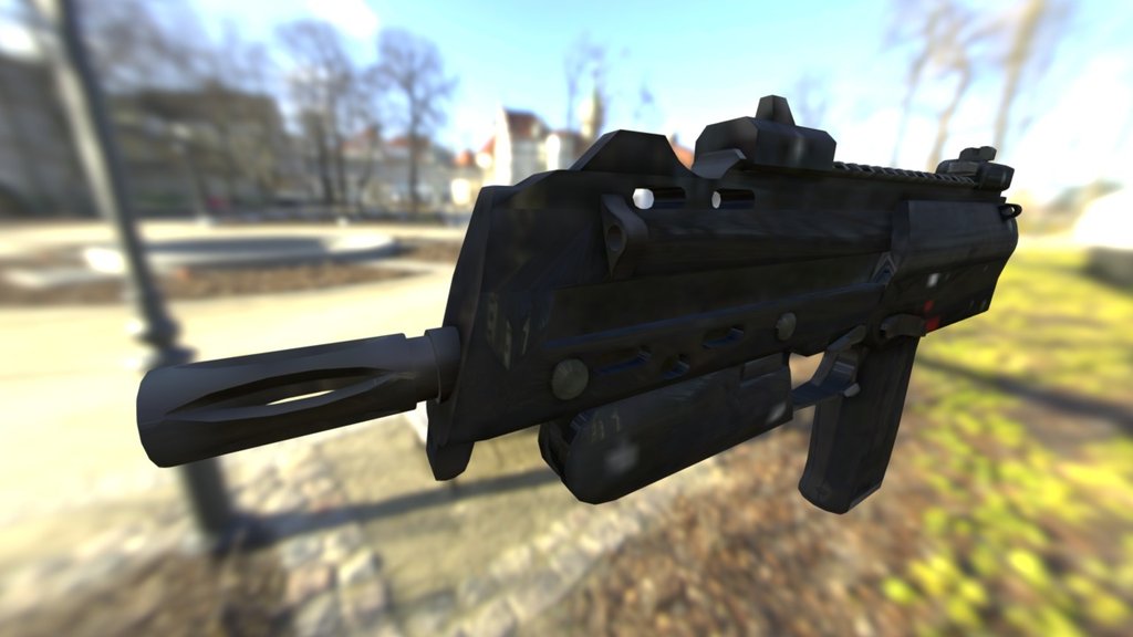 Arma de fogo DeadPool. — Sketchfab embed 3D viewer