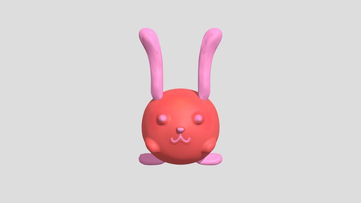 Bunny with metallic ears 3D Model