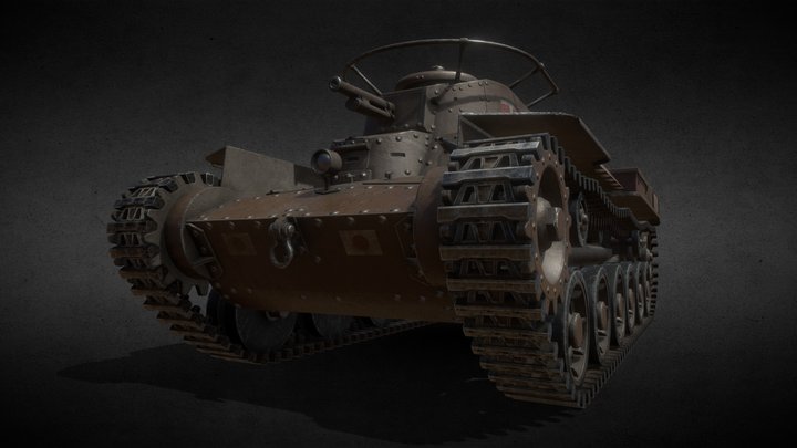 Type 97 Chi-Ha (IJA Medium Tank) 3D Model