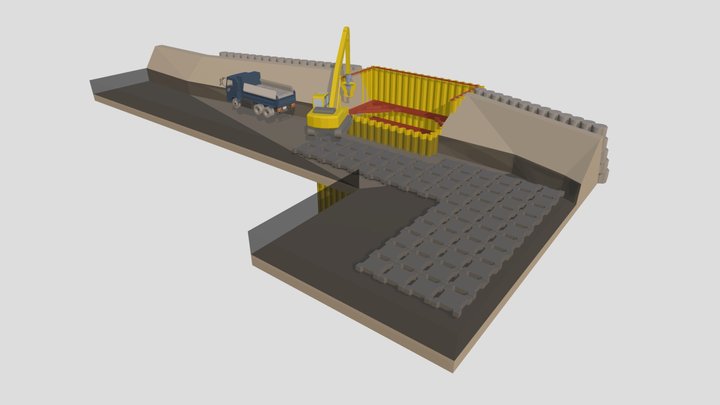 青海川橋架替下部撤去工事_11月時点 3D Model