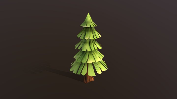 Handpainted Pine Tree 3D Model