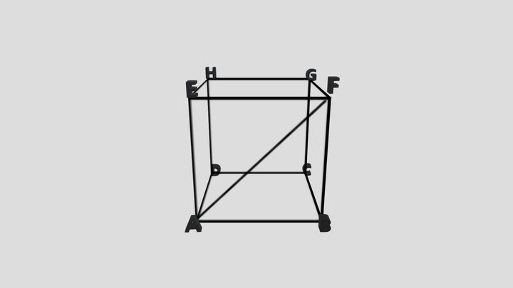 kubus diagonal bidang 3D Model