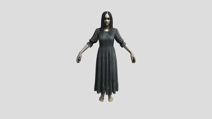 Ghost Woman A-Pose 3D Model