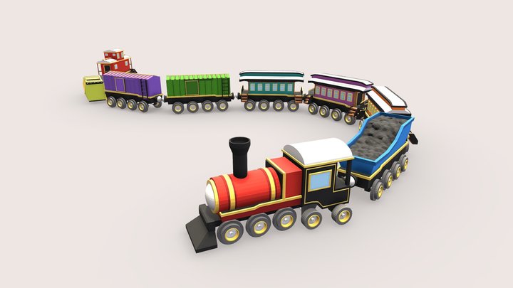 Toy Train 3D Model