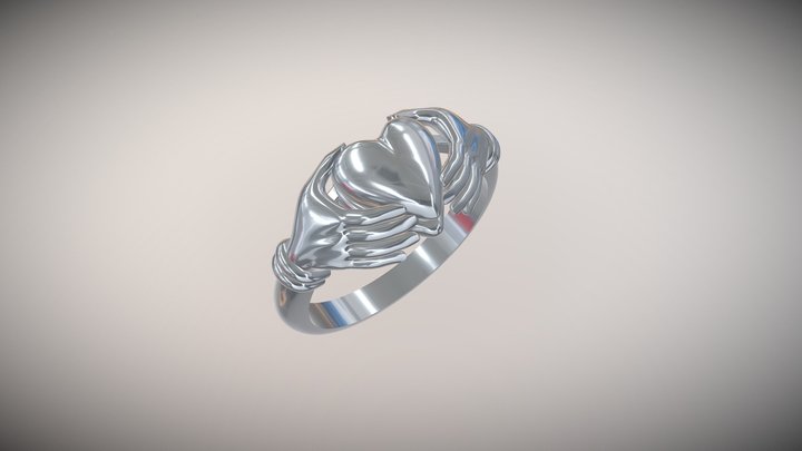 Heart & Hands ring 3D Model