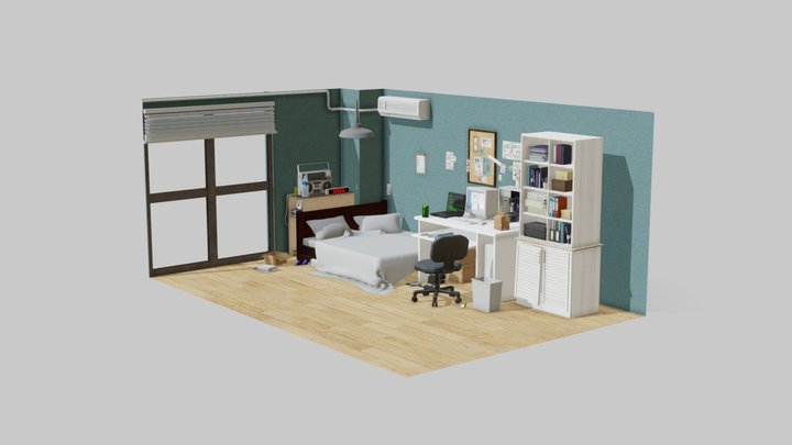 The Jazzhop Cafe Cover Diorama 3D Model