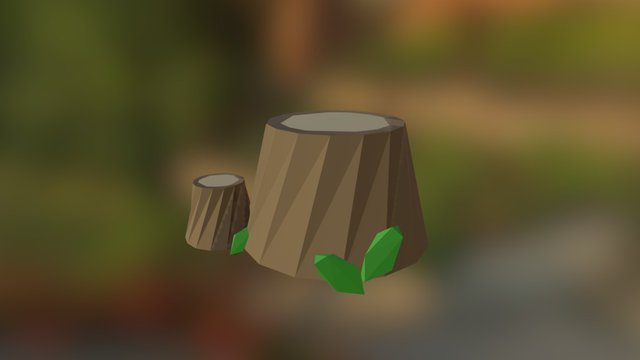 Stump trees - Low poly 3D Model