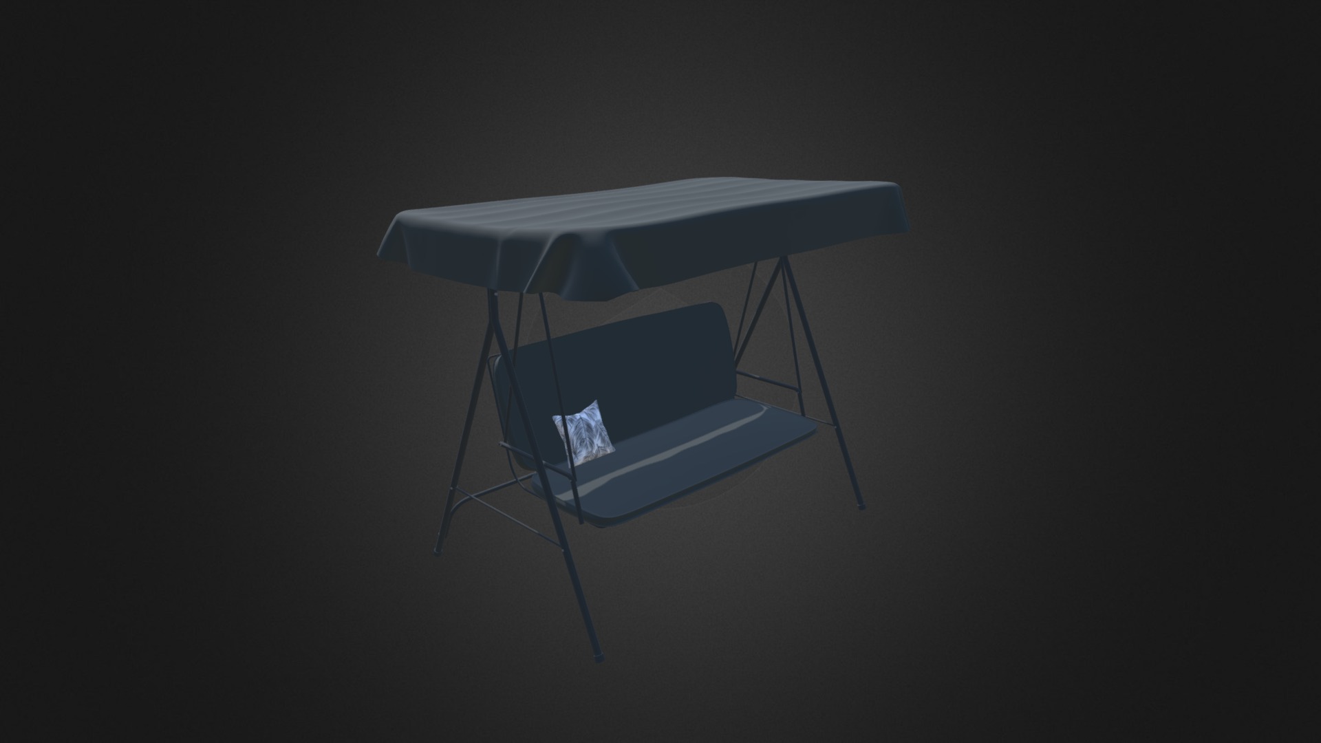 3D model Garden Swing Chair D Model - This is a 3D model of the Garden Swing Chair D Model. The 3D model is about a chair with a cover.
