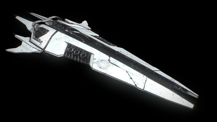 Cool Spaceship With Logo 3D Model