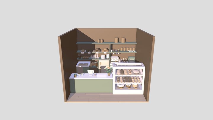 Behind the Counter Coffee Shop 3D Model