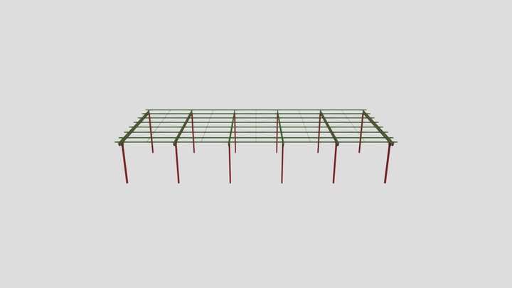 TELHADO 12X31 UMA AGUA 3D Model
