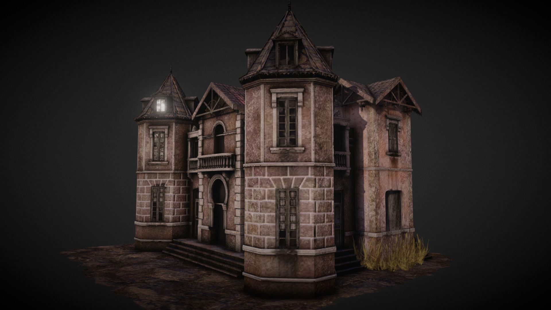 3D model Victorian House in Tenerife - This is a 3D model of the Victorian House in Tenerife. The 3D model is about a building with a tower.