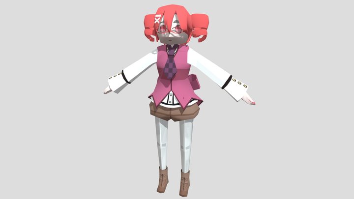 Waitress Low-Poly Kasane Teto 3D Model