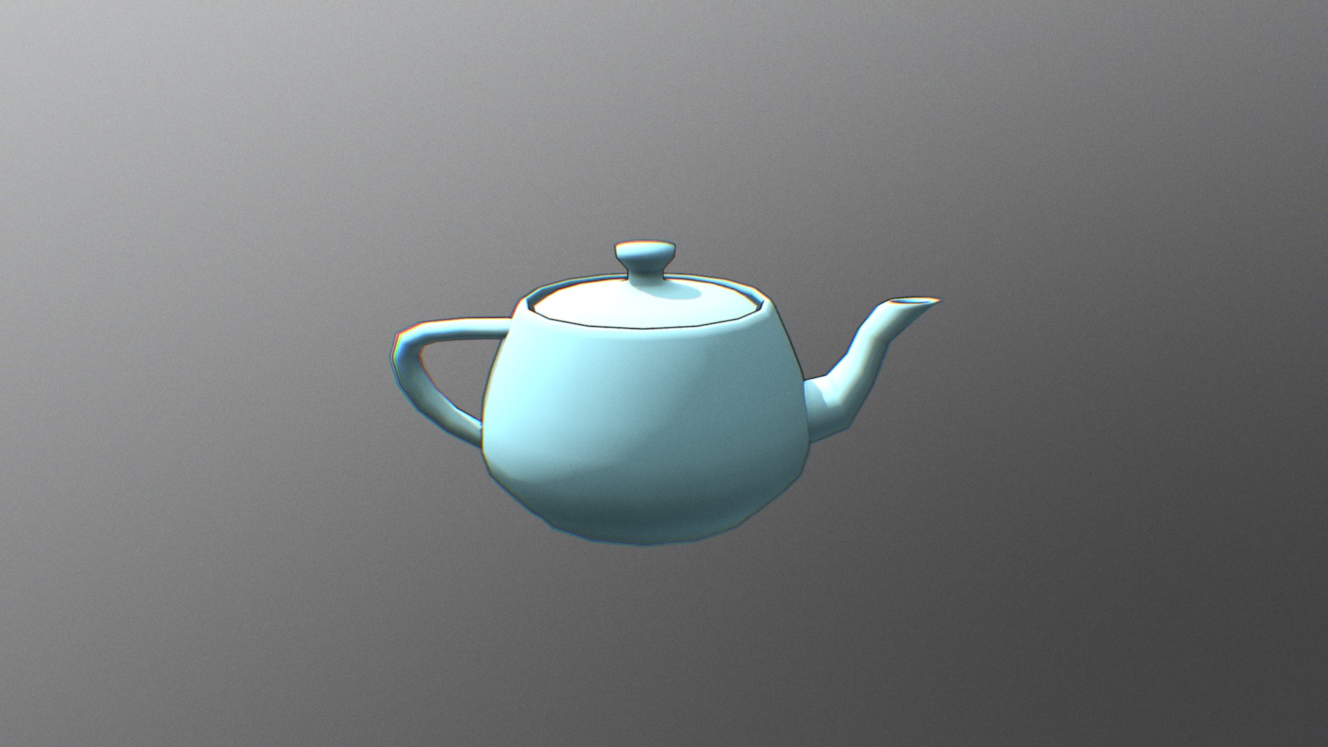 3D model Teapot Cell Shading - This is a 3D model of the Teapot Cell Shading. The 3D model is about a teapot on a white surface.