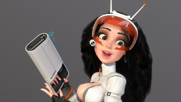 Groovy Space Girl for Blender and Unity 3D Model