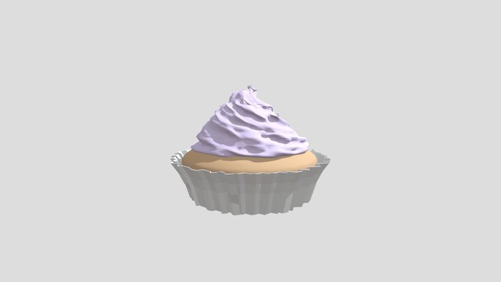 Lower Poly Cupcake 3D Model