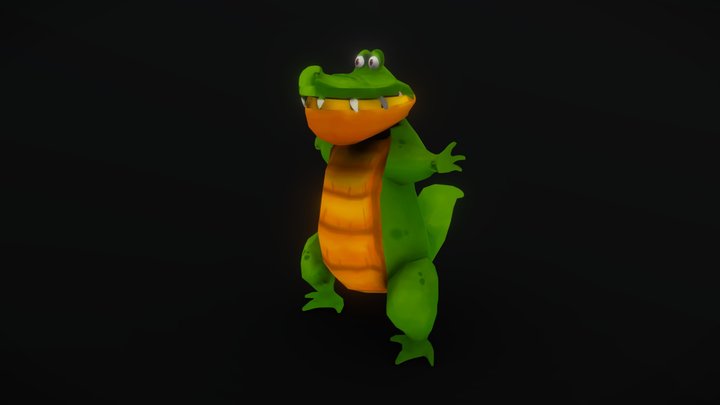 Lowpoly Gator Crock 3D Model