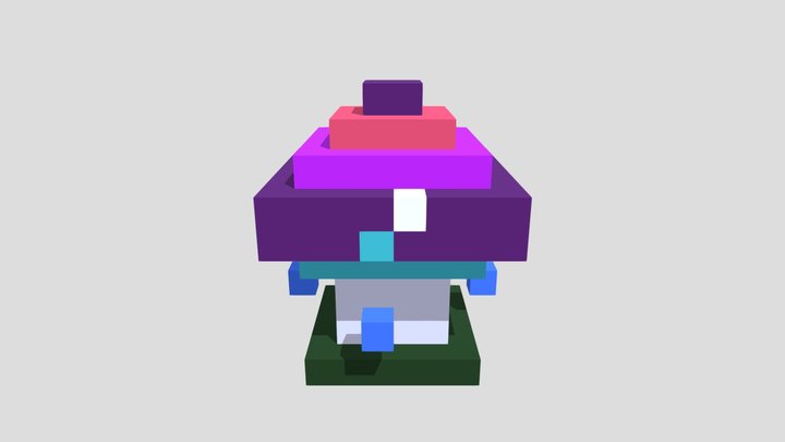 Luminous Fairy Mushroom - Voxel 32x32 (Animated) – Modèle 3D gratuit STL
