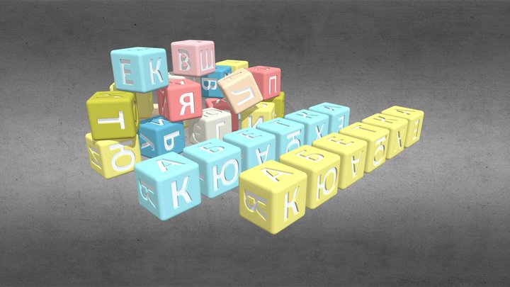 UA alphabet (Абетка букви буквар алфавіт літери) 3D Model