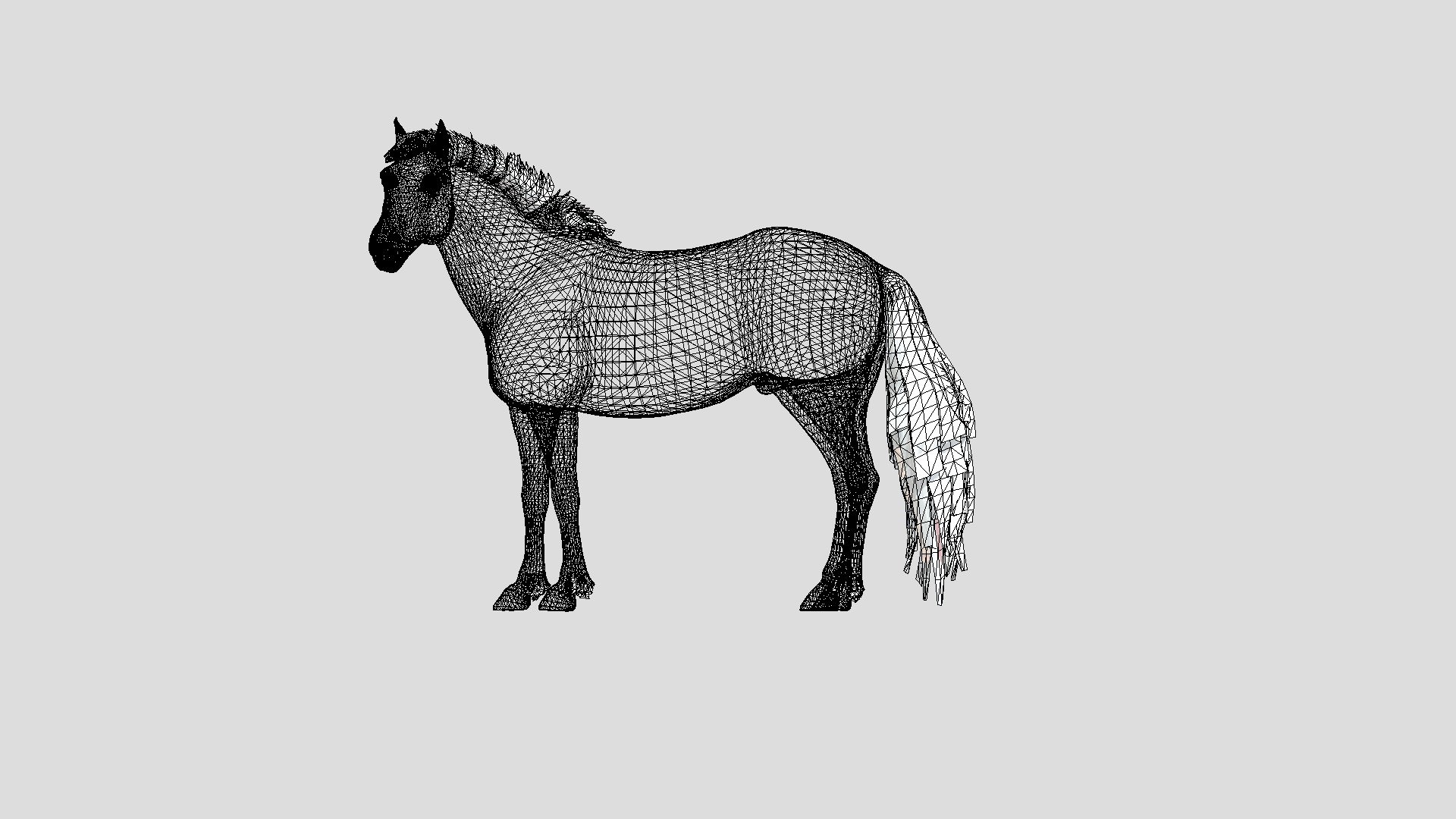 Transparent horse wireframe — Sketchfab embed 3D viewer