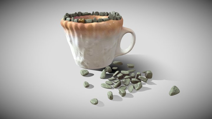 Bone Cup With Rotten Teeth 3D Model