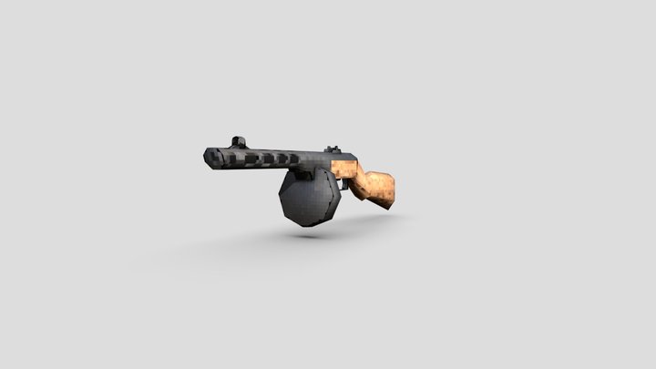 PPSH (PS1 Style) 3D Model