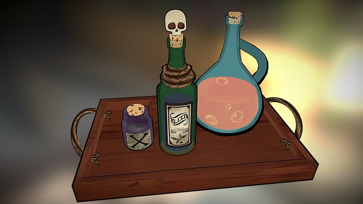 Potions and Poisons-Toon Style 3D Model